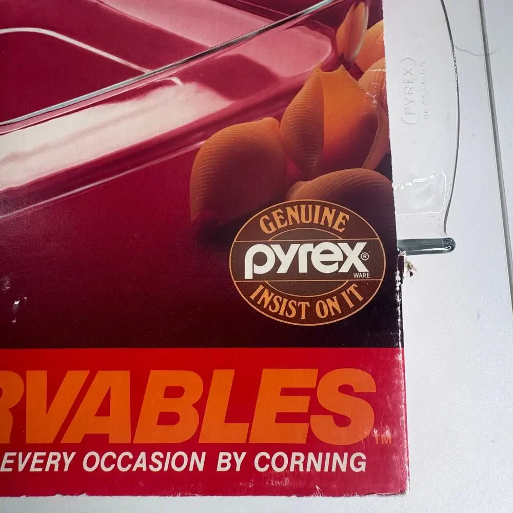 NOS Vintage Pyrex Servables 2 qt Clear Square Glass Baking Dish 9.5in 1984